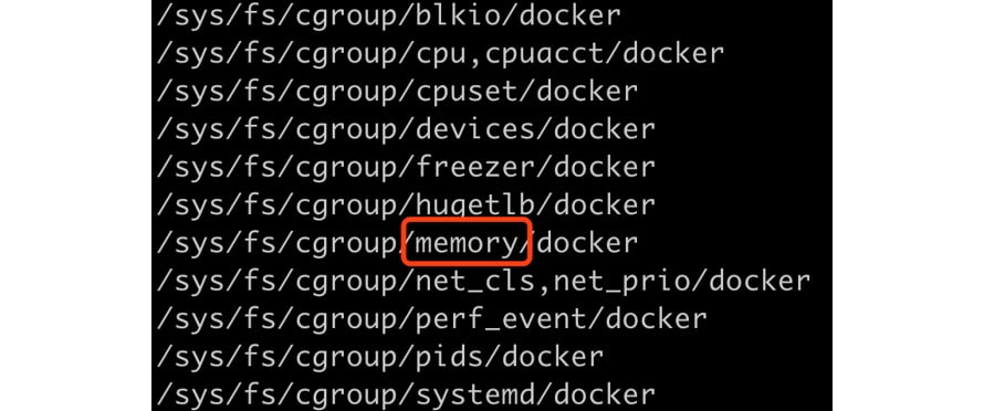 Figure 1.26: Getting all the cgroups related to Docker