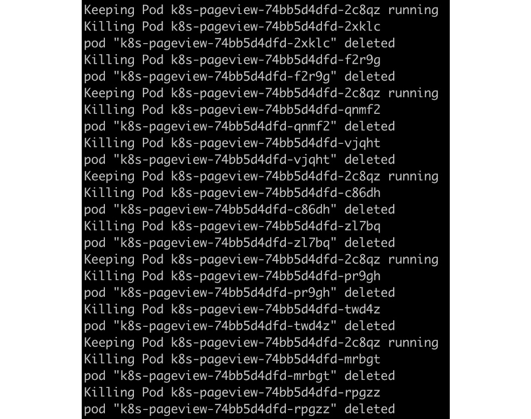 Figure 2.29: Killing pods via a script
