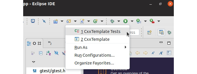 Figure 1.29: Finalizing the run configuration settings and selecting a configuration to run
