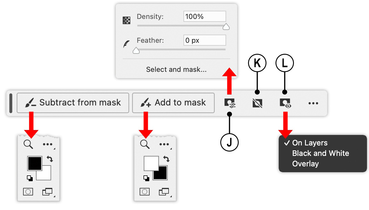 Figure 1.4: Masking options in the Contextual Task Bar