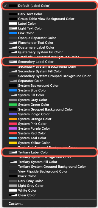 Figure 2.14 – Color options
