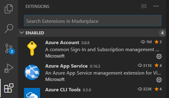 Figure 1.17 – Extensions pane
