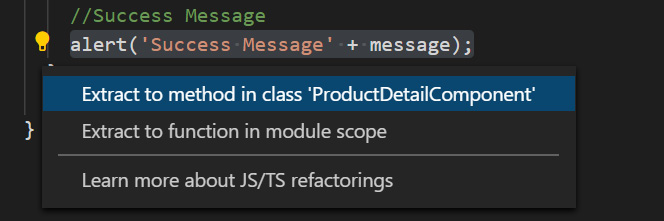 Figure 1.35 – Reusable code can be extracted to a method
