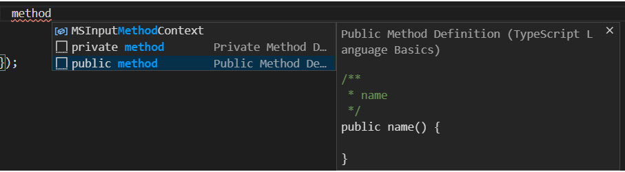 Figure 1.39 – Code snippets
