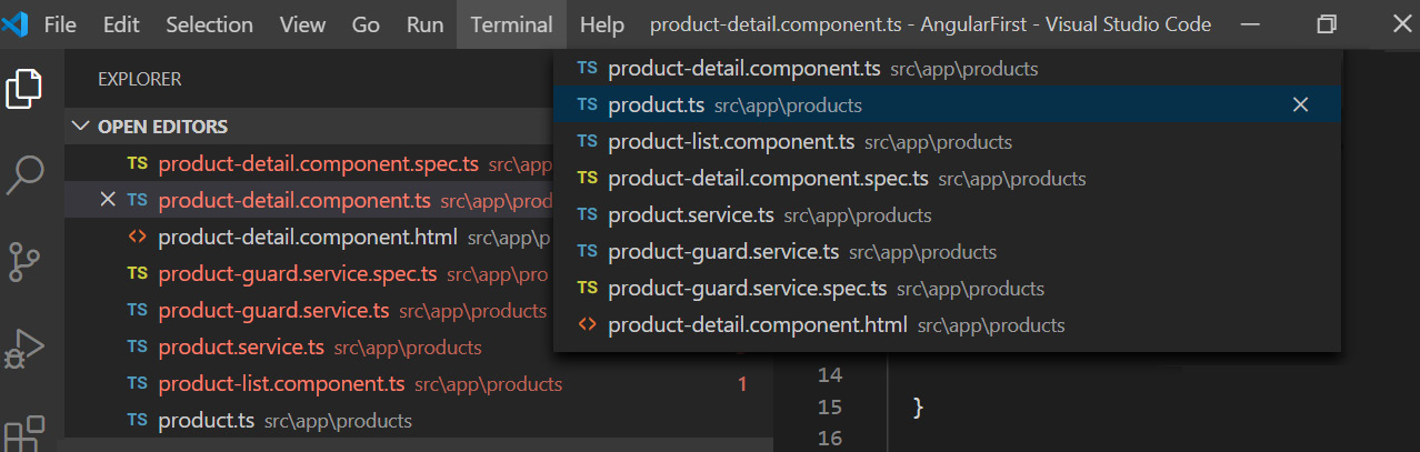Figure 1.47 – Files listed for navigation
