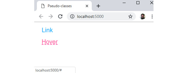 Figure 1.24: Link with and without the hover state