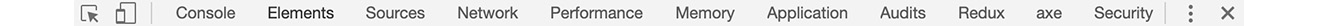 Figure 1.34: Chrome DevTools top bar