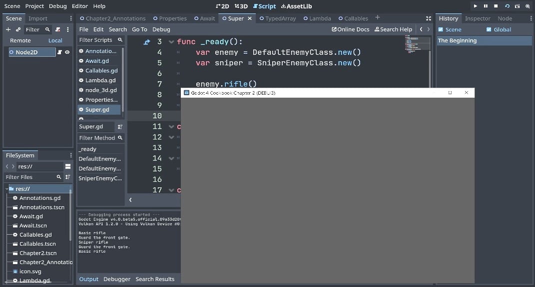 Figure 2.7 – super keyword console output
