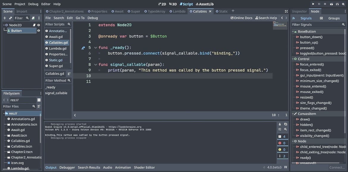 Figure 2.12 – Using callable with the bind method (code for steps 7–9)
