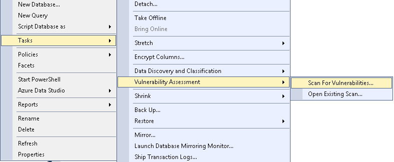 Figure 2.27: Accessing the vulnerabilities scan from the Tasks menu

