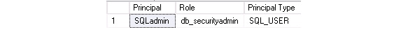 Figure 2.12: Assigned role is db_securityadmin
