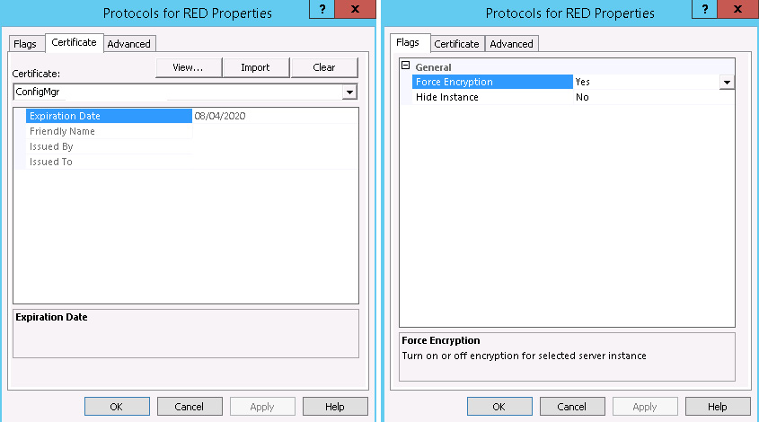 Figure 2.40: Protocols for TED Properties dialogue box
