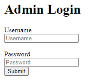 Figure 7.2 – Admin login screen