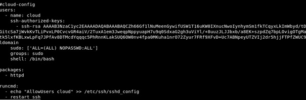 Figure 9.21 – Cloud-init configuration file for the third virtual machine deployment