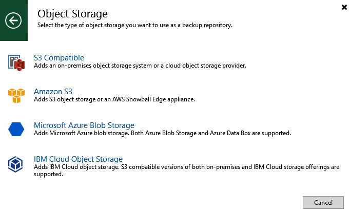 Figure 1.17 – Object Storage repository for the capacity extent
