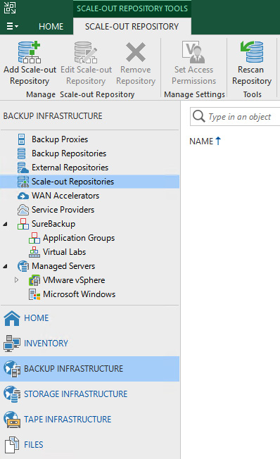 Figure 1.19 – The Scale-out Repositories section of the console
