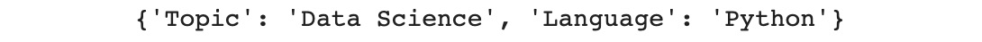 Figure 1.20: Output of a dictionary after removing an item