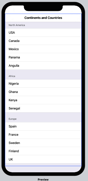 Figure 2.9 – ListWithSections preview
