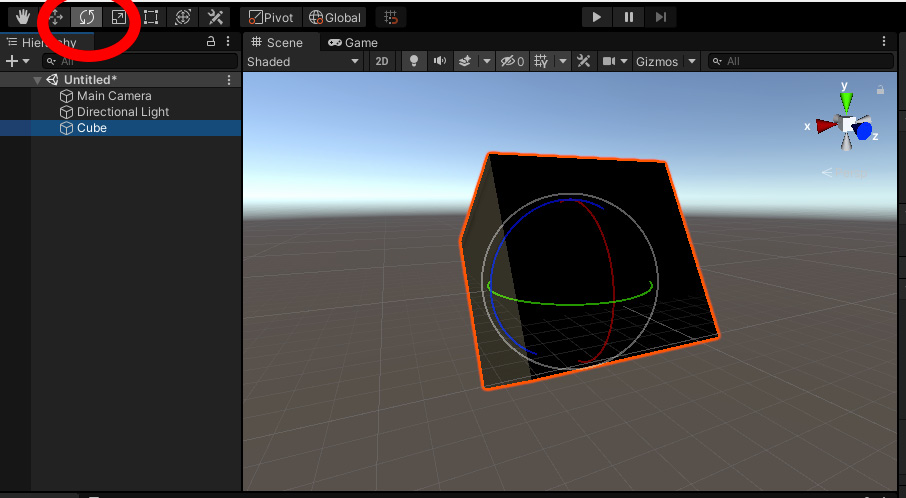 Figure 1.6 – Rotate tool selected
