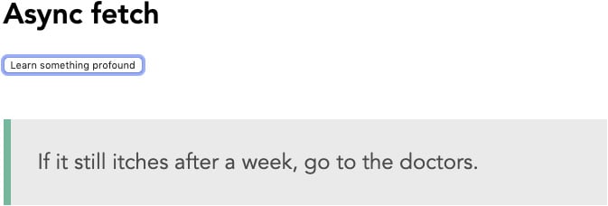 Figure 2.13: Screen displaying the quote output in your template