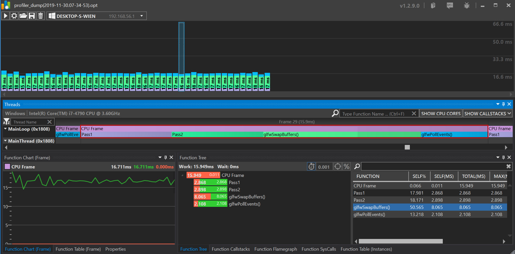 Figure 2.5 – The Optick GUI