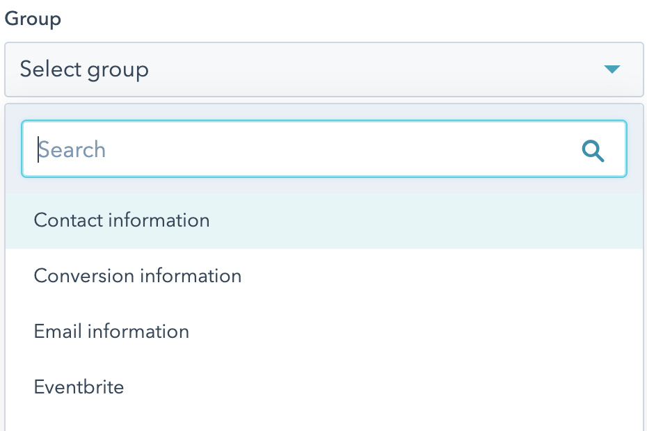 Figure 1.26 – Creating a custom property: selecting a group
