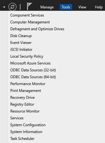 Figure 1.5 – Administrative Tools tab in Server Manager
