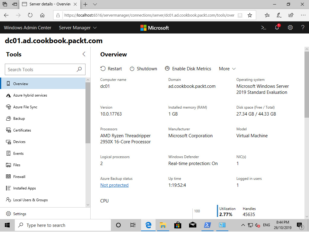 Figure 1.28 – Overview of the selected server
