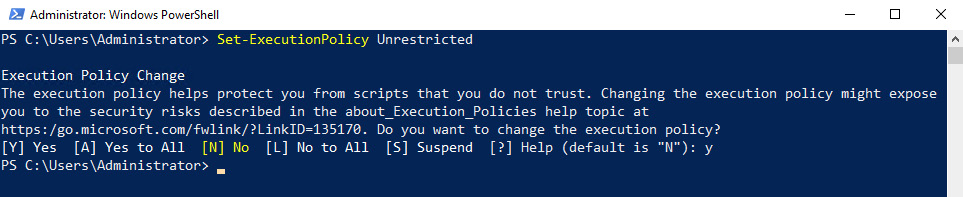 Figure 1.31 – Output of Set-ExecutionPolicy
