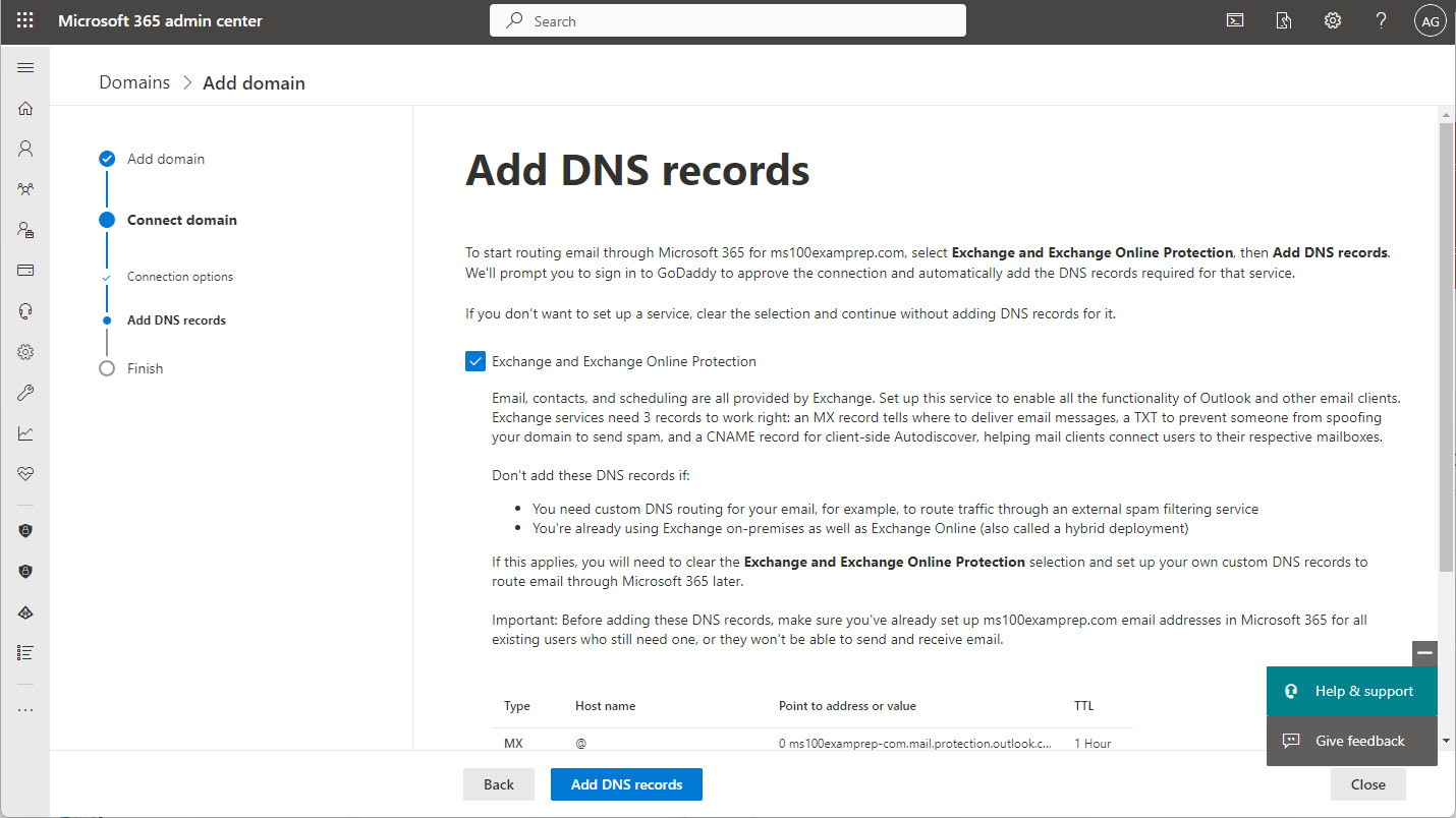 Figure 1.11 – Adding DNS records