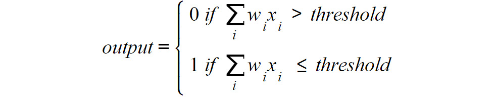 Figure 2.2: Equation for the output of perceptrons
