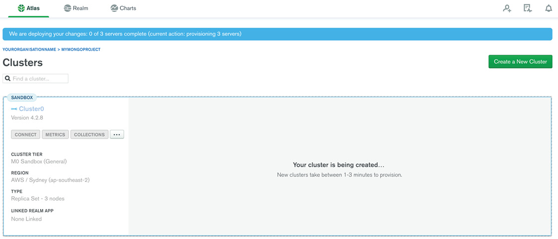 Figure 1.23: MongoDB Cluster getting created
