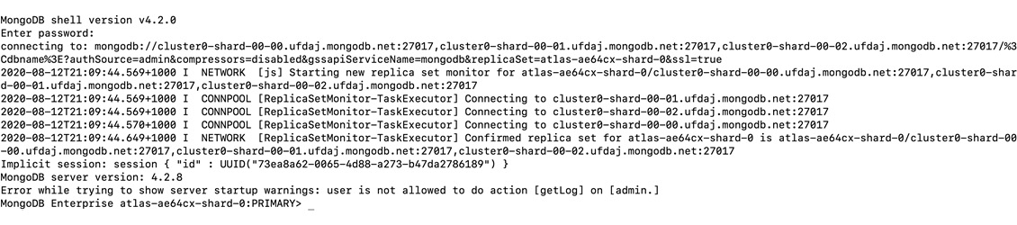 Figure 1.37: Output of connecting string execution
