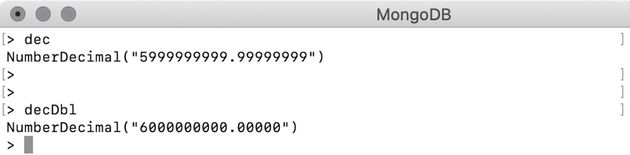 Figure 2.7: Output for dec and decDbl
