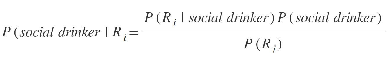 Figure 2.23: Conditional probability of being a drinker, conditioned to an absence reason Ri
