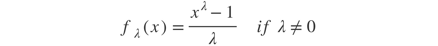 Figure 2.43: Expression for Box-Cox transformation if λ is not equal to 0
