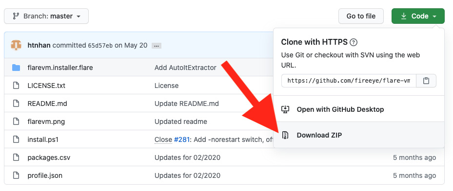 Figure 1.15 – Downloading the FLARE VM package from GitHub