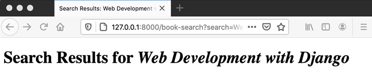 Figure 1.52: Searching for Web Development with Django
