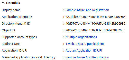 Figure 1.6 – Screenshot of a service principal in Azure AD
