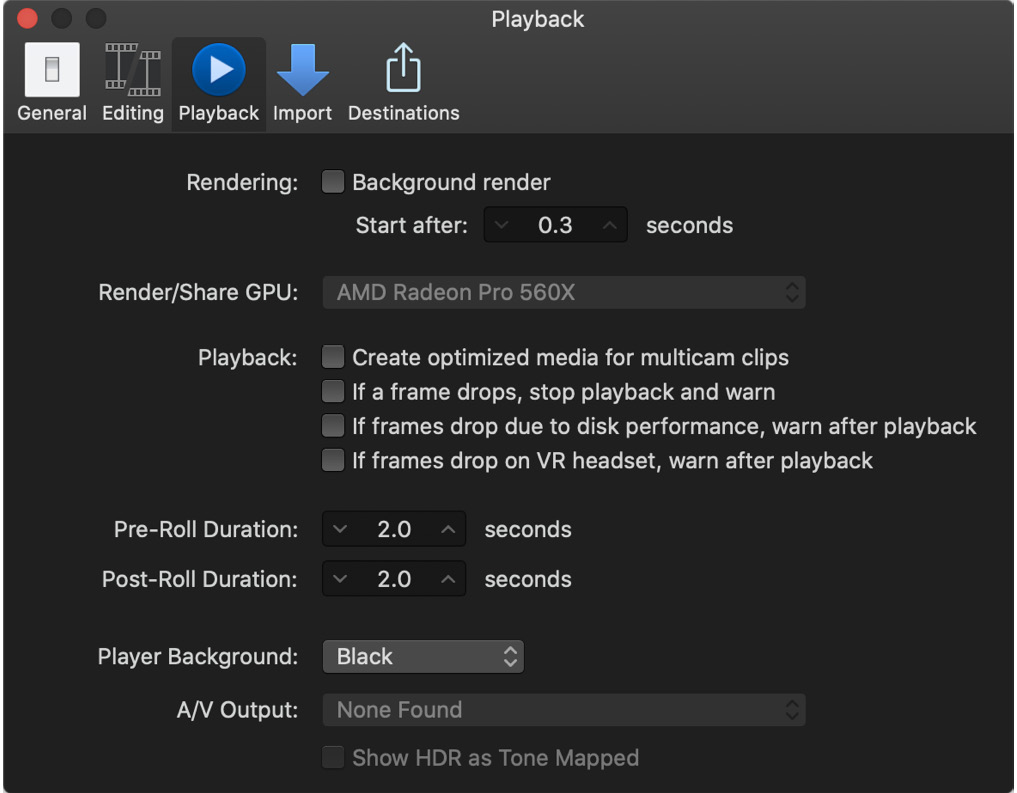 Figure 1.14: The surprisingly spartan Preferences window, with just five sections along the top