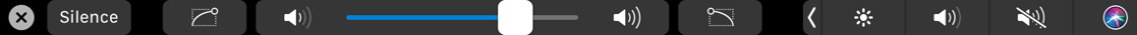 Figure 1.20: Audio controls in the Touch Bar, including volume changes and fades