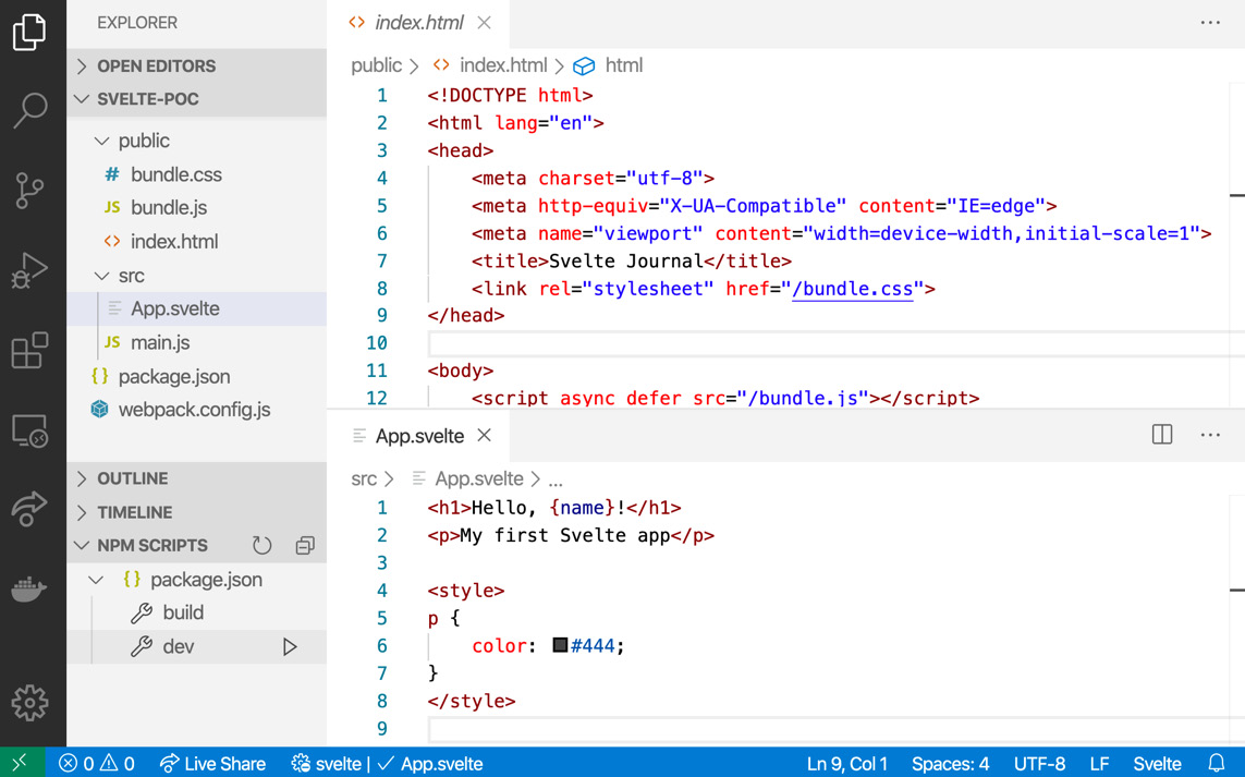 Figure 2.3 – The "Hello, Svelte!" app
