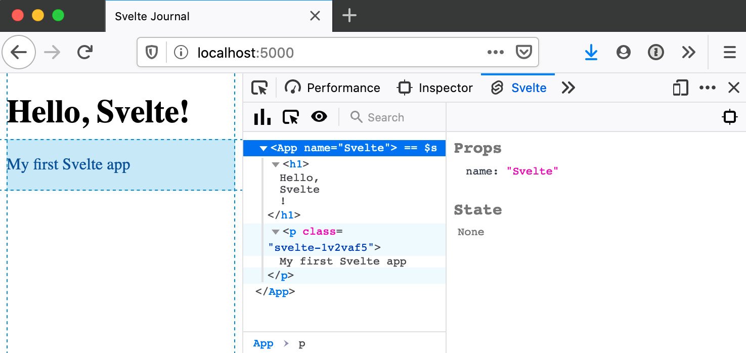 Figure 2.6 – The Svelte tab in the browser's developer tools
