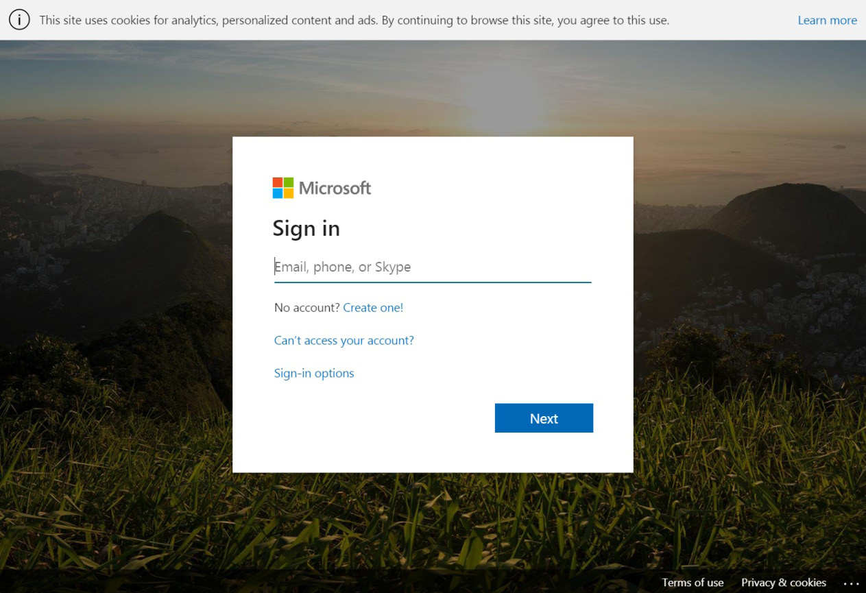 Figure1.3: Sign-in window when using the web application