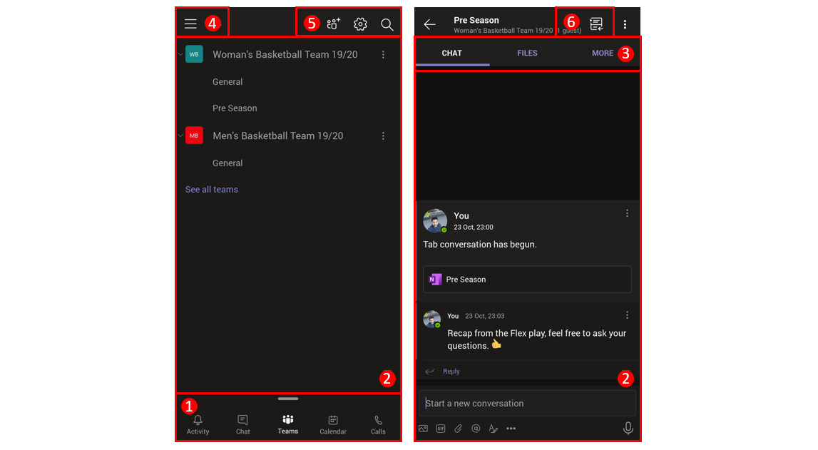 Figure 1.5: Microsoft Teams mobile layout