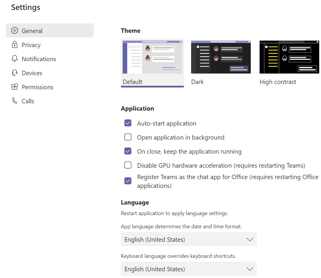 Figure 2.9: General settings 

