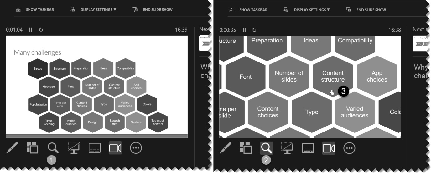 Figure 12.9 – The Zooming into the slide feature in Presenter View