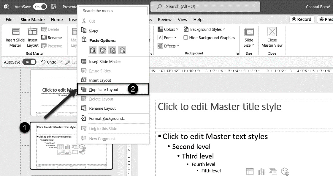 Figure 3.16 – Duplicating an existing layout