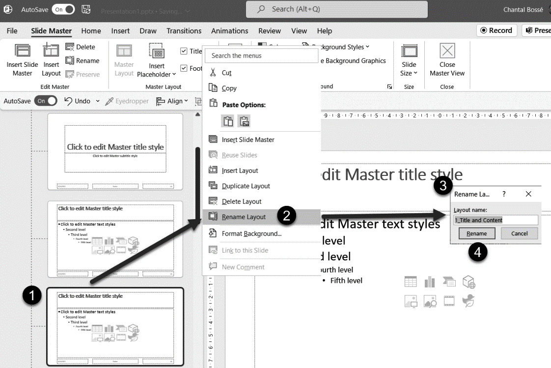 Figure 3.17 – Renaming a layout