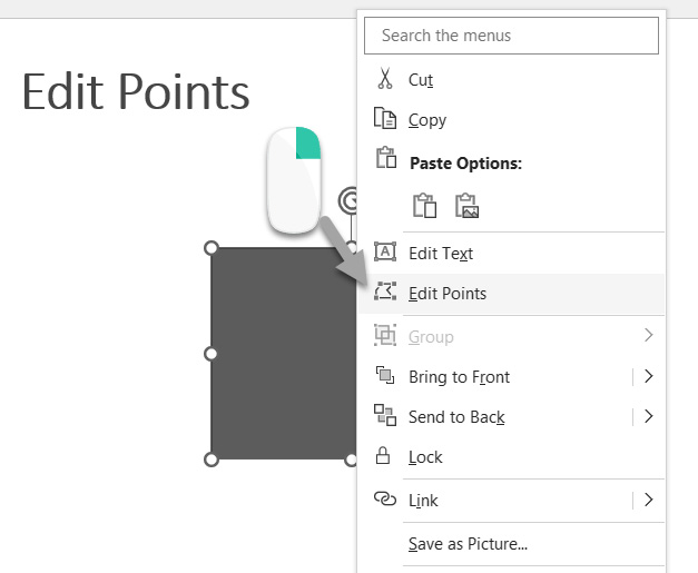 Figure 6.19 – Accessing Edit Points with a right-click on the shape